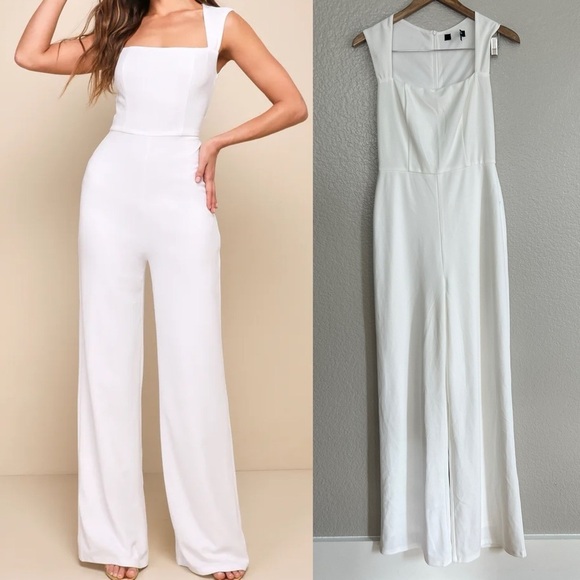 NWOT Enticing Endeavors White Jumpsuit - Picture 1 of 9